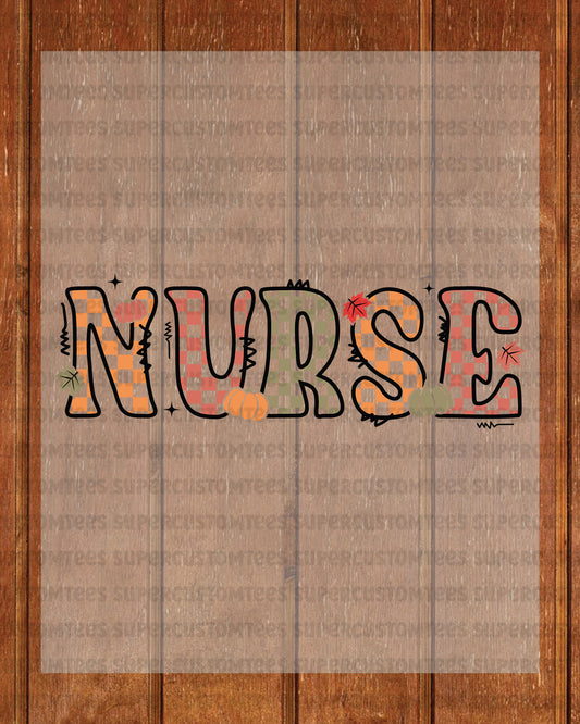 Halloween Fall Nurse DTF Transfer Ready to Press