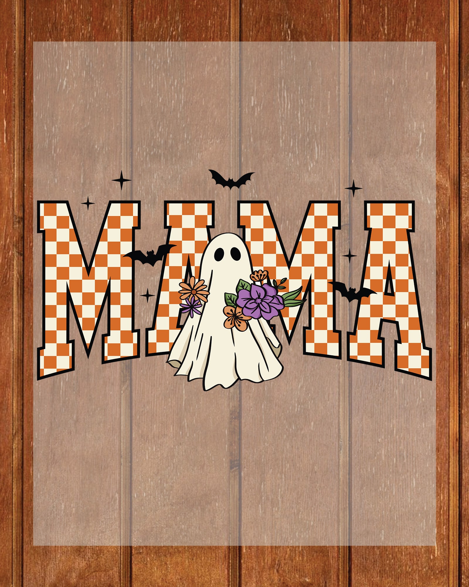 Halloween Mama Floral Ghost Retro Fall DTF Transfer