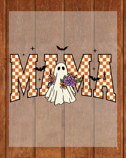 Halloween Mama Floral Ghost Retro Fall DTF Transfer