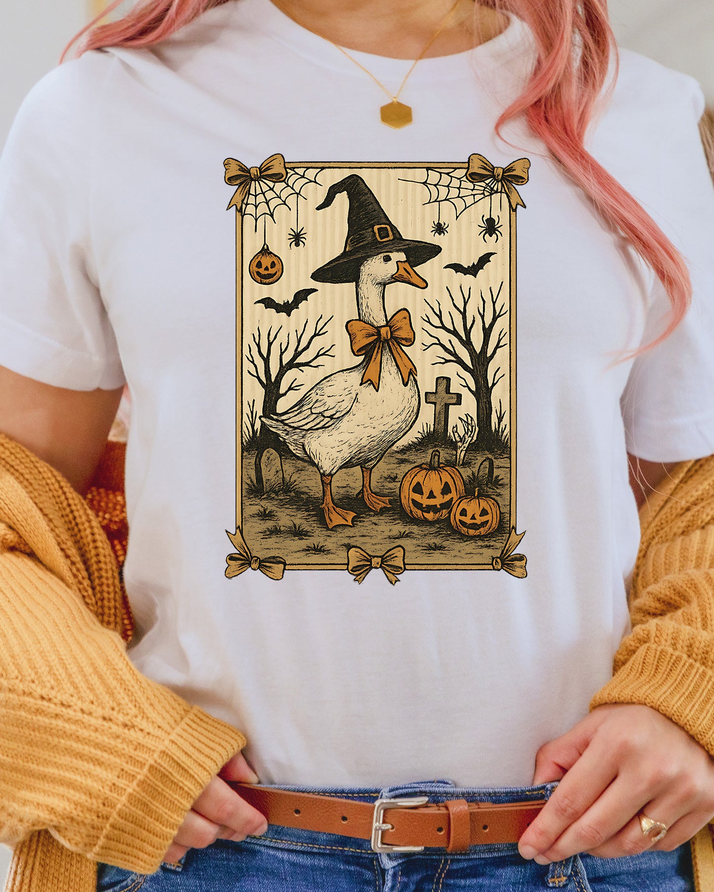 Halloween Spooky Goose Witchy Goose DTF Transfer