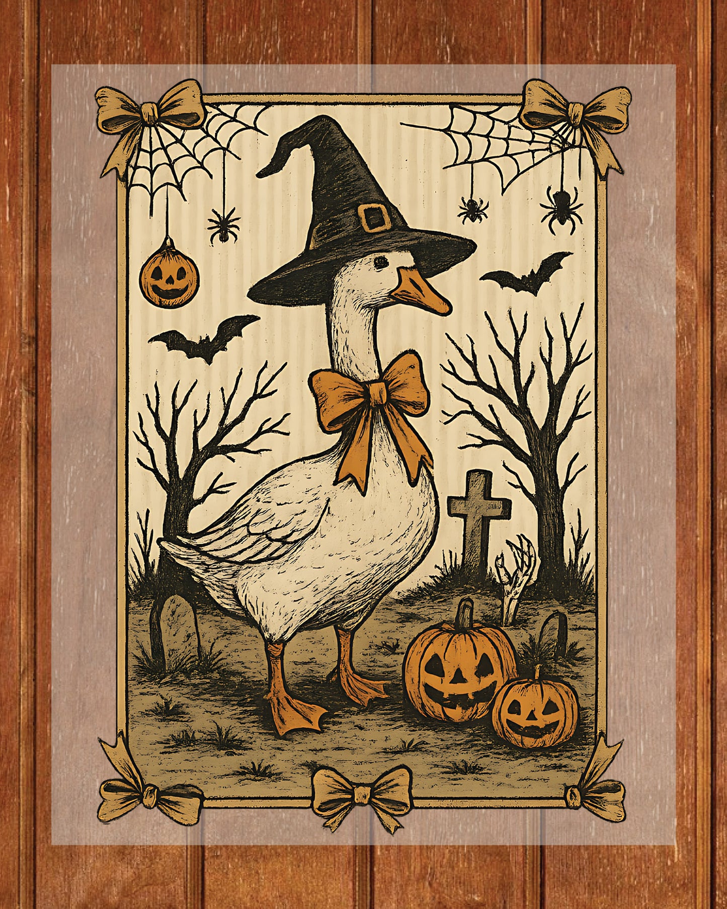 Halloween Spooky Goose Witchy Goose DTF Transfer