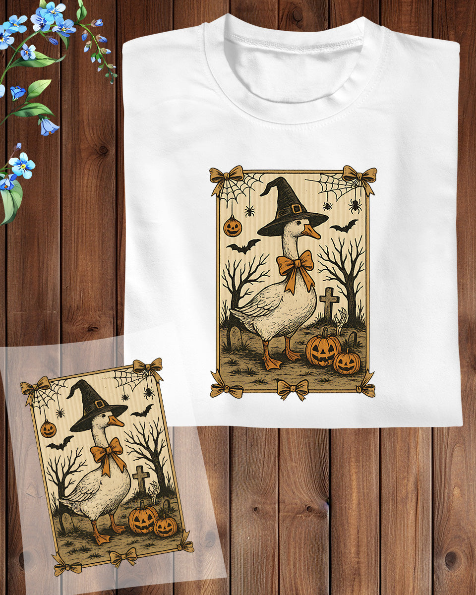 Halloween Spooky Goose Witchy Goose DTF Transfer