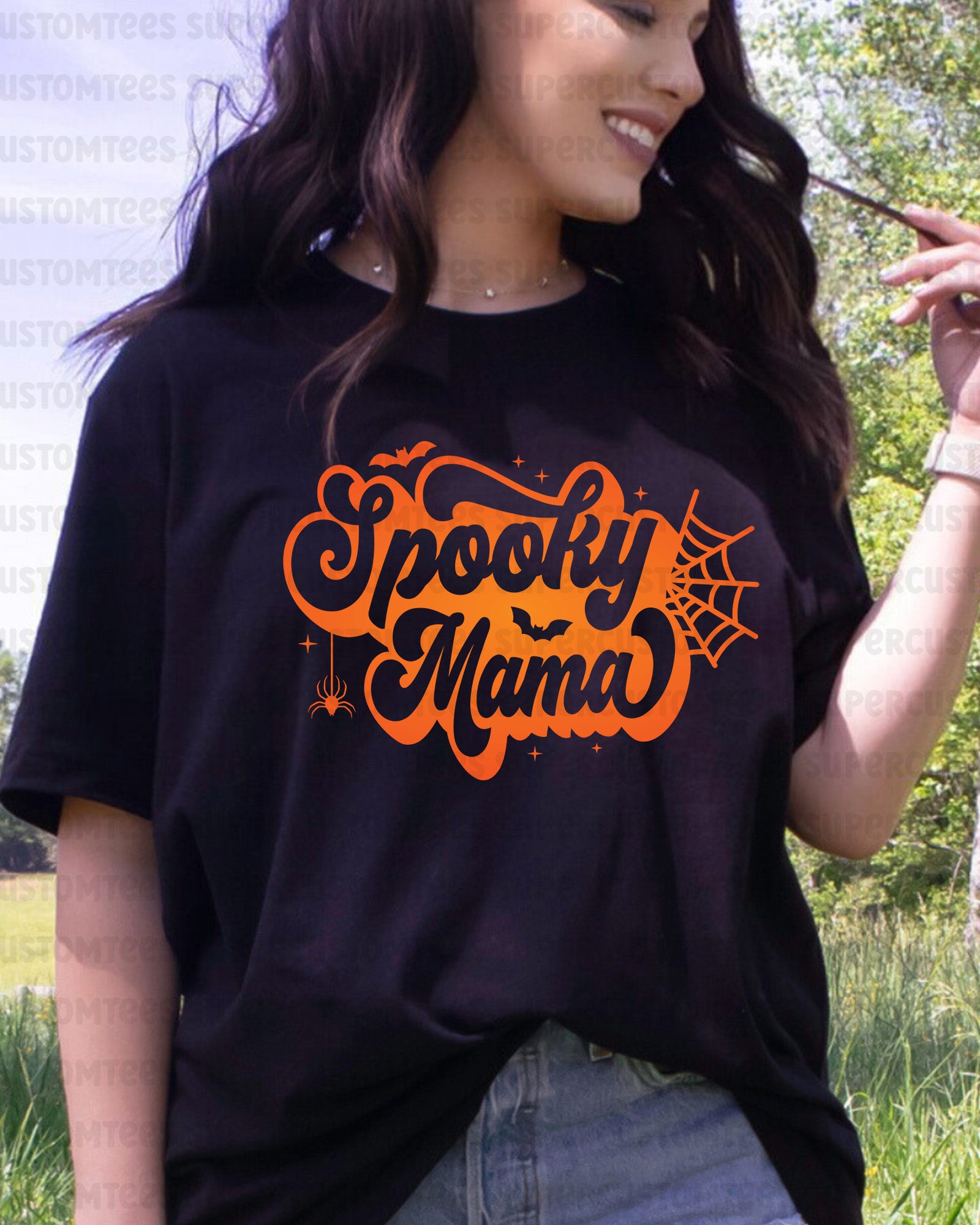 Halloween Spooky Mama Retro Heat Transfer ready to Press