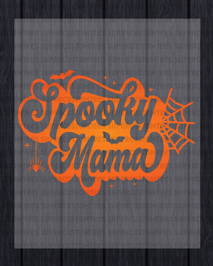 Halloween Spooky Mama Retro Heat Transfer ready to Press