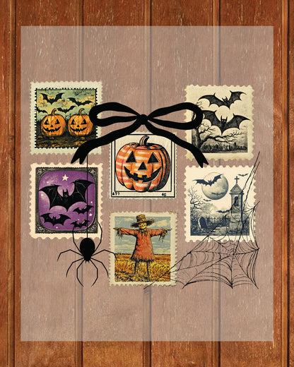 Halloween Stamps Fall Pumpkin DTF Transfer
