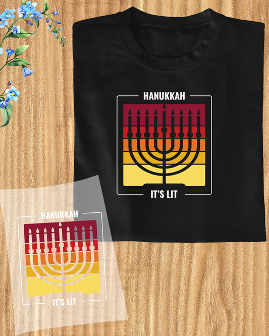 Hanukkah It's Light Retro DTF Transfer Film