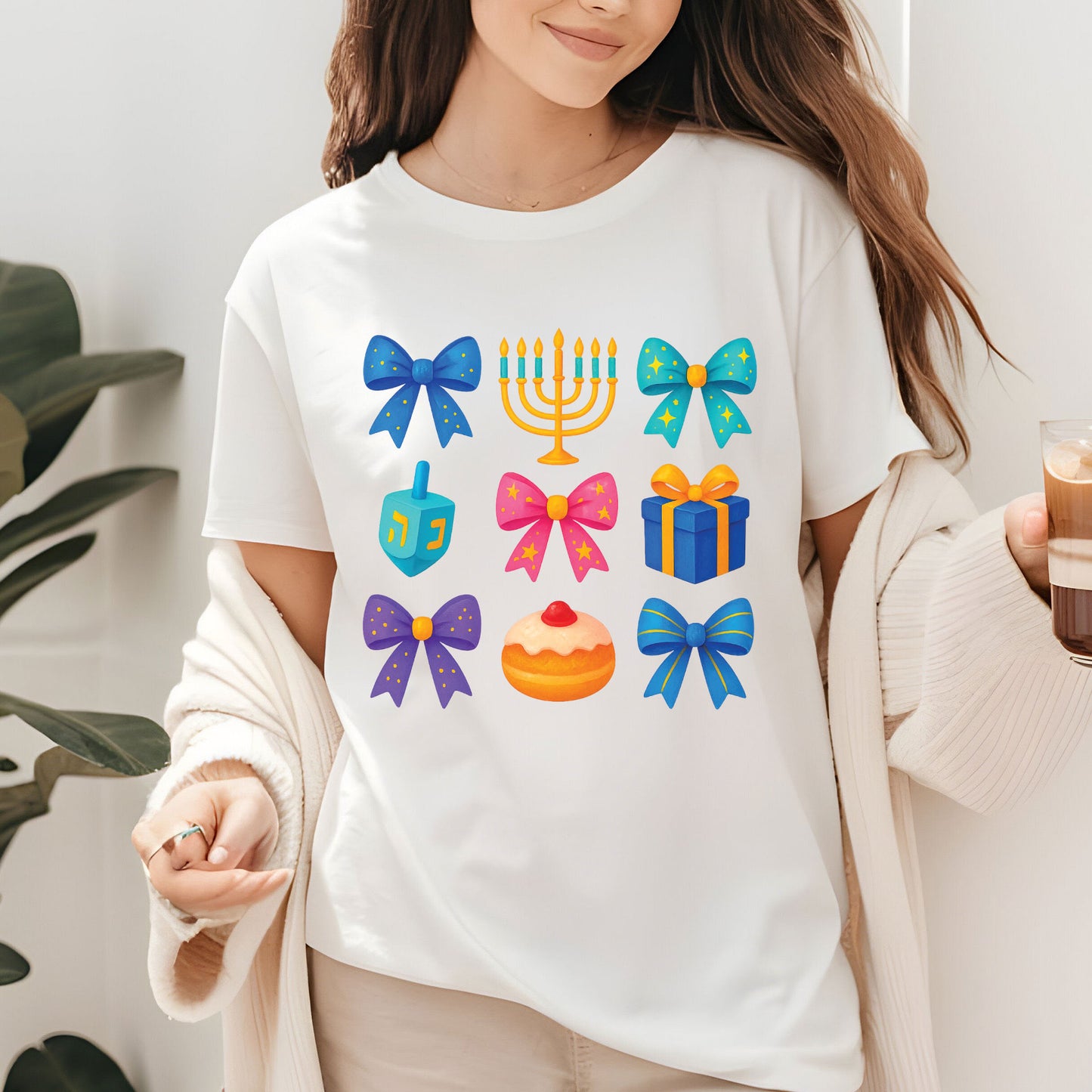 Hanukkah Coquette Sweatshirt, Jewish Shirt, Menorah Family Tees, Retro Hanukkah TShirt, Hanukkah Party Shirts Sweater