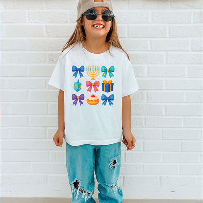 Hanukkah Coquette Sweatshirt, Jewish Shirt, Menorah Family Tees, Retro Hanukkah TShirt, Hanukkah Party Shirts Sweater
