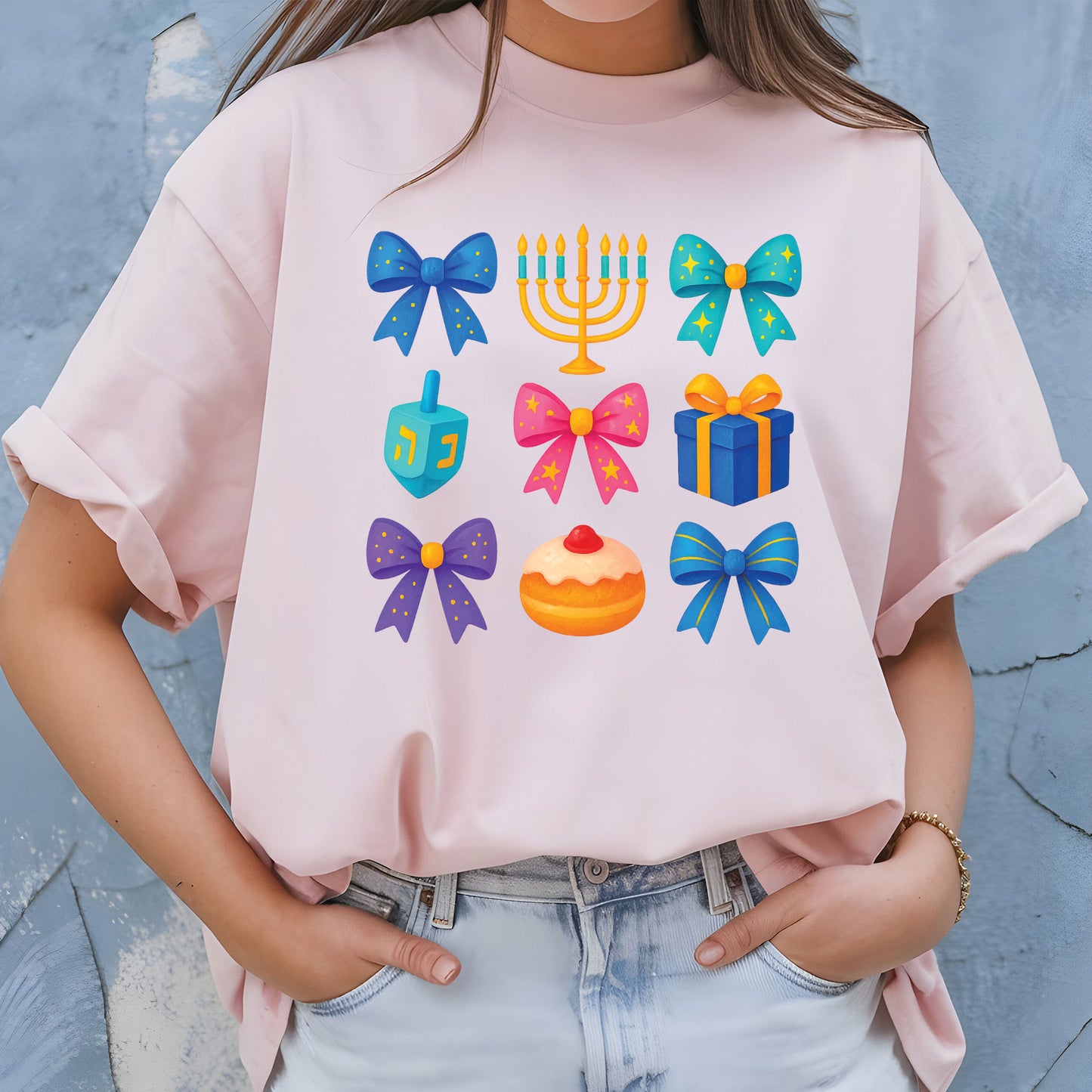 Hanukkah Coquette Sweatshirt, Jewish Shirt, Menorah Family Tees, Retro Hanukkah TShirt, Hanukkah Party Shirts Sweater