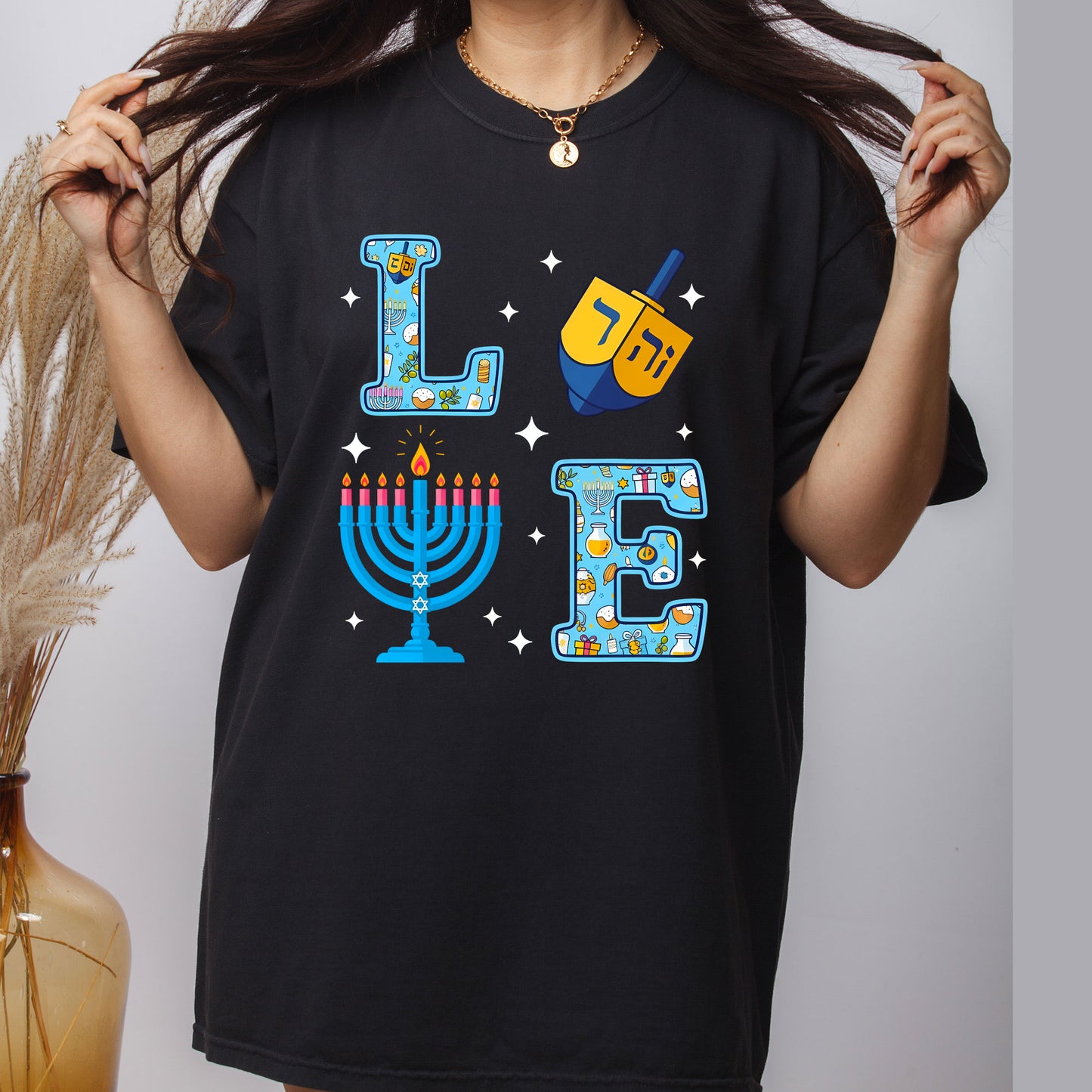 Hanukkah DTF Transfer Gang Sheet Ready to Press, Menorah Premade Heat Transfer Designs, Jewish Holiday Iron on Transfers For Sweatshirts Tee