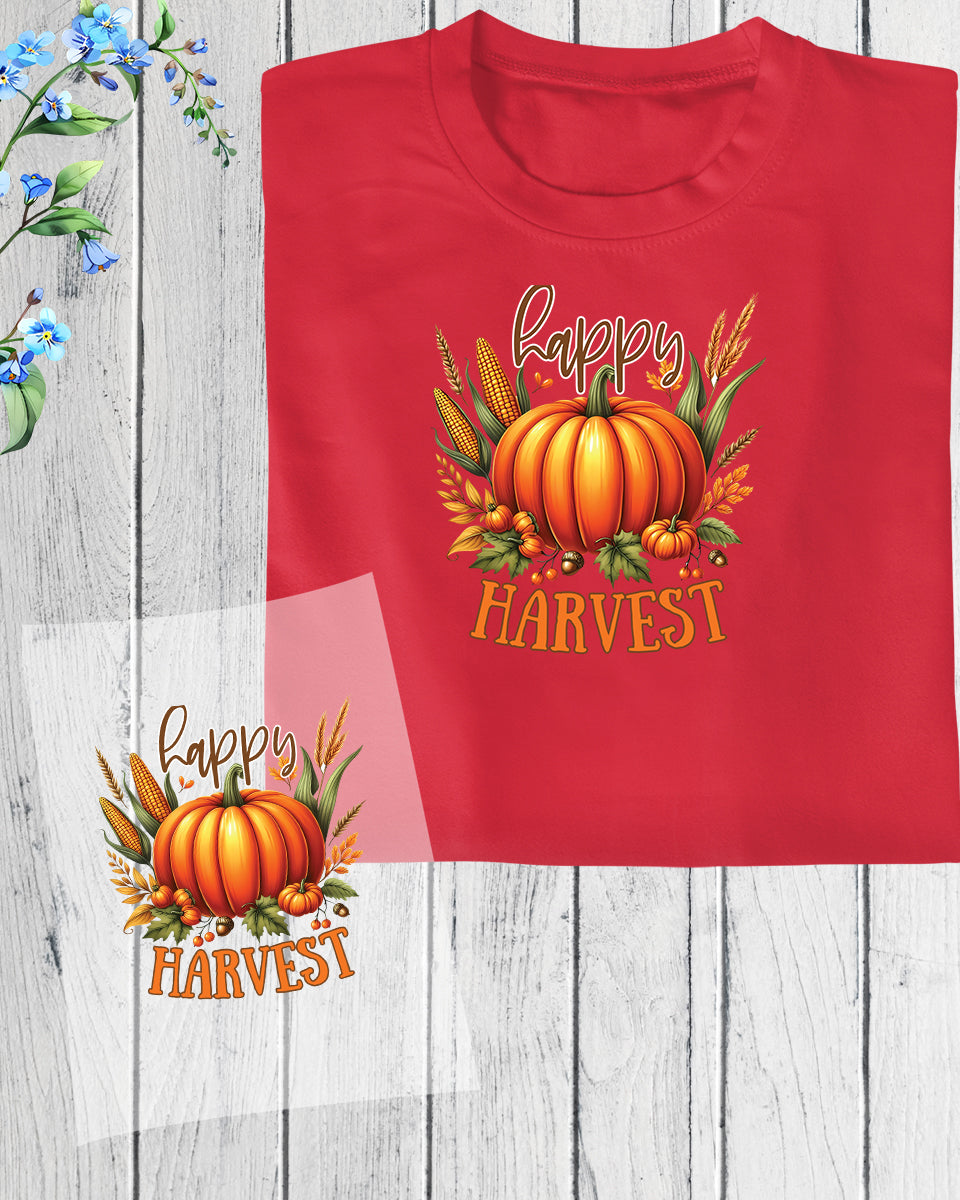 Happy Harvest Pumpkin DTF Transfer Film