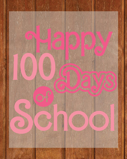 Happy 100 Days of School DTF Transfer, Ready to Press Heat Transfer for Shirts, Fun 100 Days of School Design, UV Sticker
