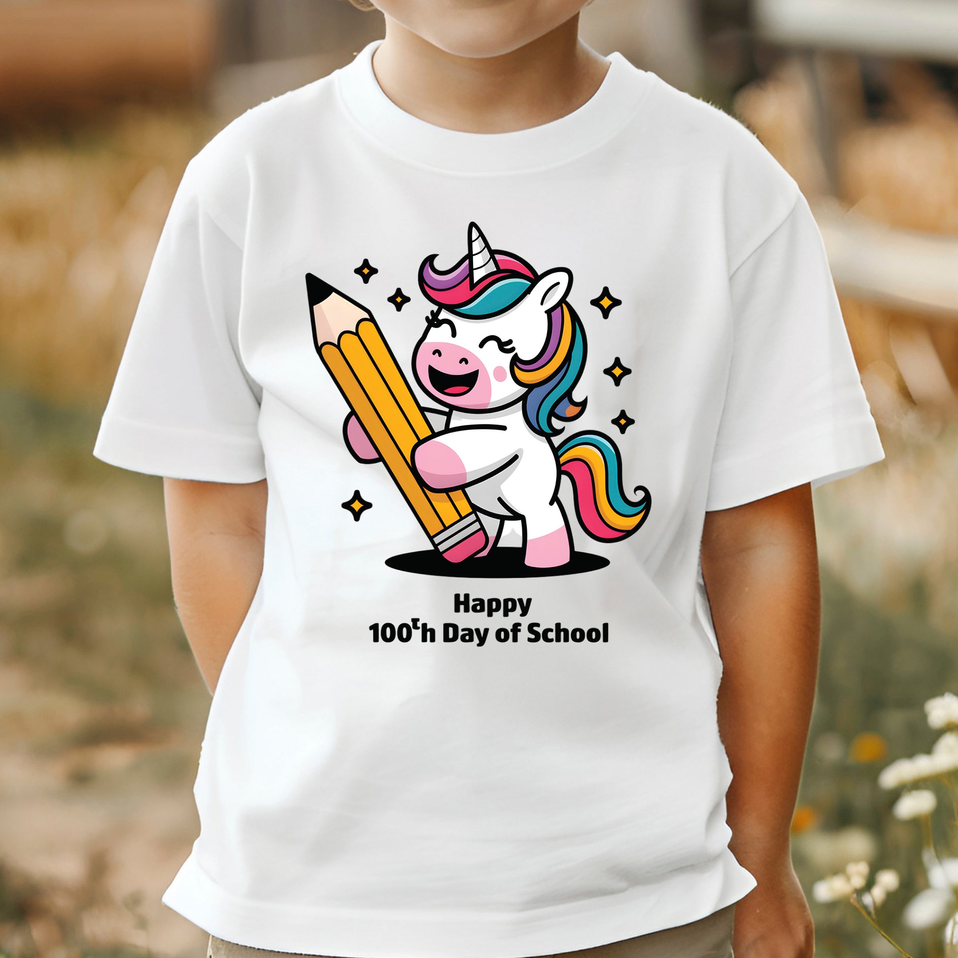 Happy 100th Day of School DTF Transfer, Ready to Press Heat Transfer for Shirts, Fun 100 Days of School Kids Design, UV Sticker