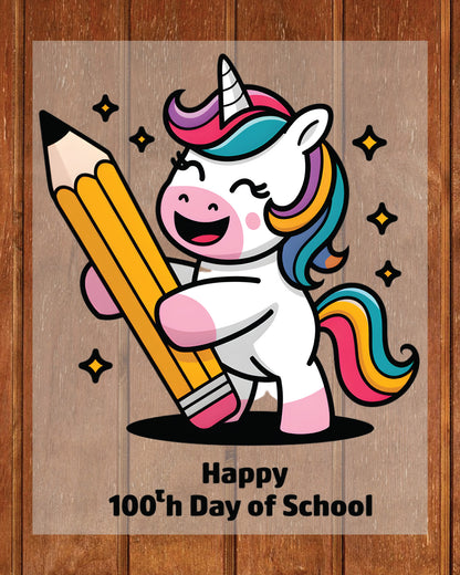 Happy 100th Day of School DTF Transfer, Ready to Press Heat Transfer for Shirts, Fun 100 Days of School Kids Design, UV Sticker