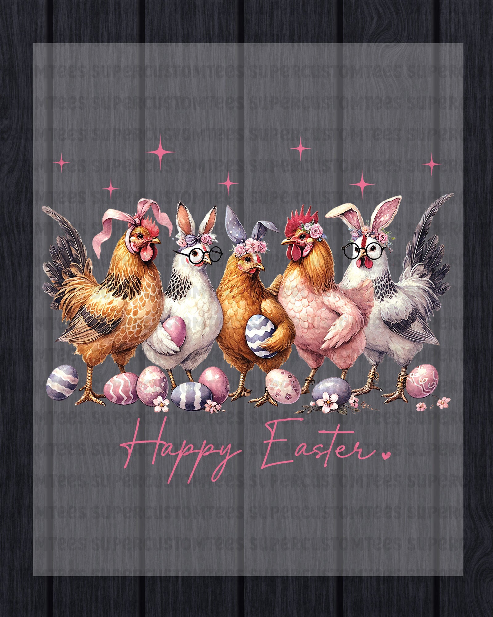 Happy Easter Chicken Iron on Transfers
