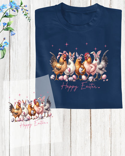 Happy Easter Chicken Iron on Transfers
