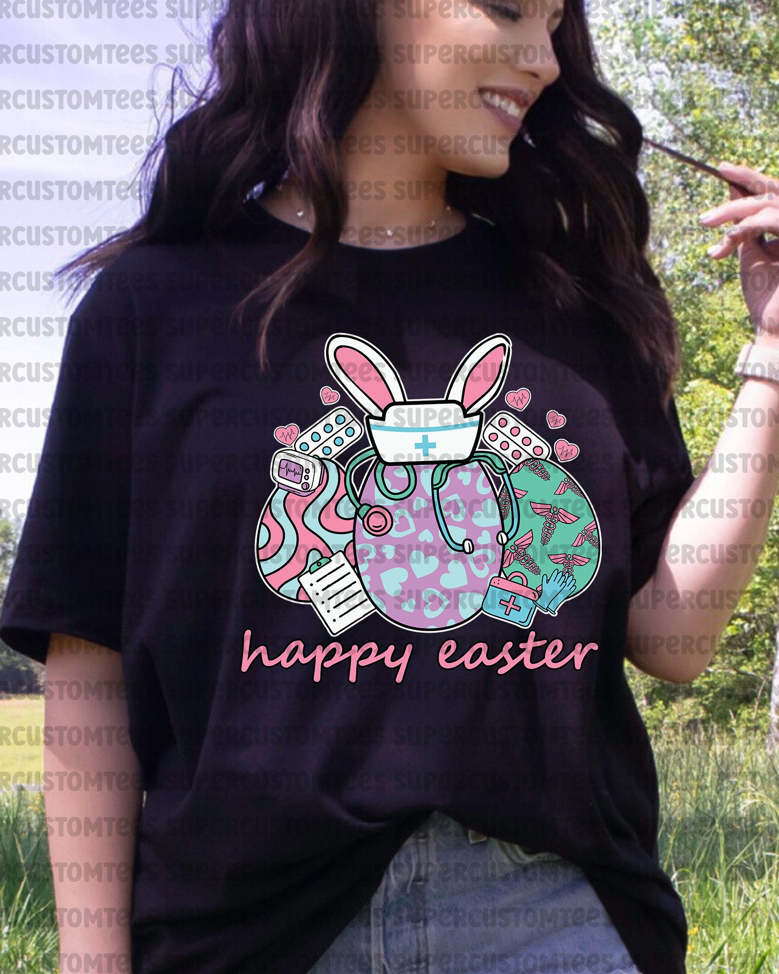 Happy Easter Nurse Heat Transfer for Shirts