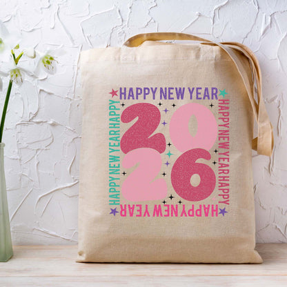 Happy New Year 2026 Christmas DTF Transfer, Ready to Press Heat Transfer for Shirts, Festive Holiday New Year Xmas Design, UV Sticker