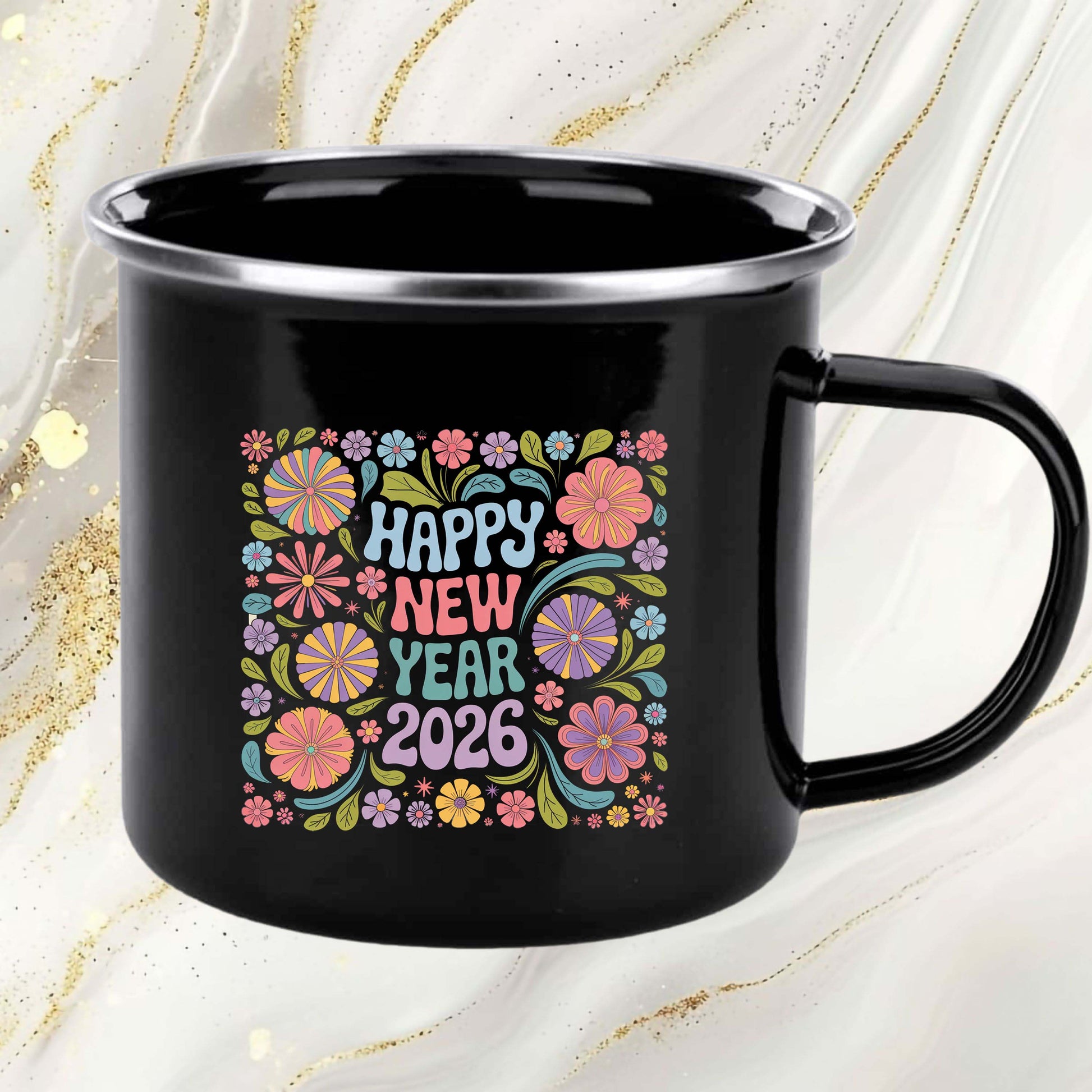 Happy New Year 2026 Colourful DTF Transfer, Ready to Press Heat Transfer for Shirts, Festive Colourful New Year 2026 Design, UV Sticker