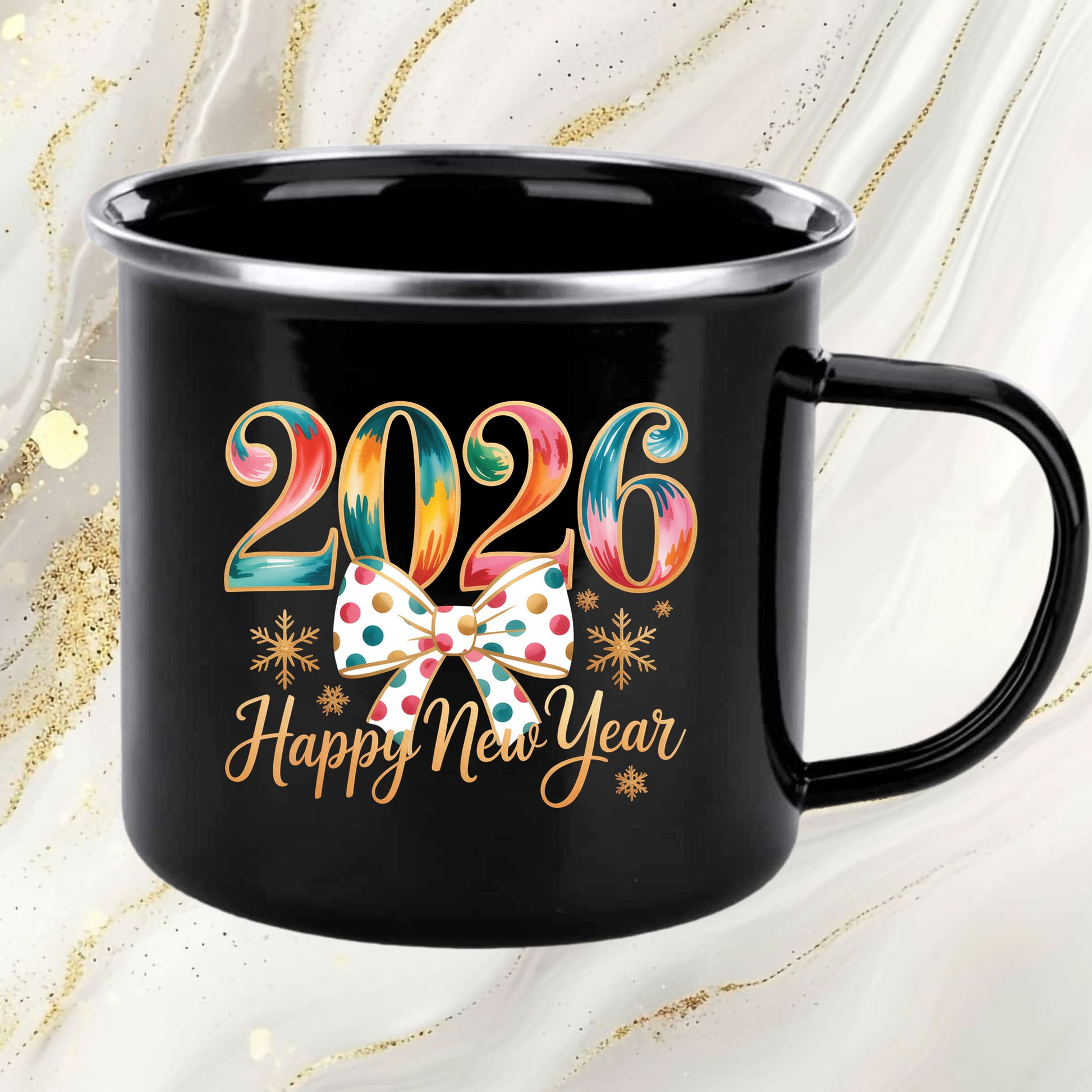 Happy New Year 2026 Colourful DTF Transfer, Ready to Press Heat Transfer for Shirts, Festive Colourful New Year 2026 Design, UV Sticker