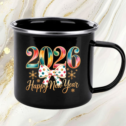 Happy New Year 2026 Colourful DTF Transfer, Ready to Press Heat Transfer for Shirts, Festive Colourful New Year 2026 Design, UV Sticker