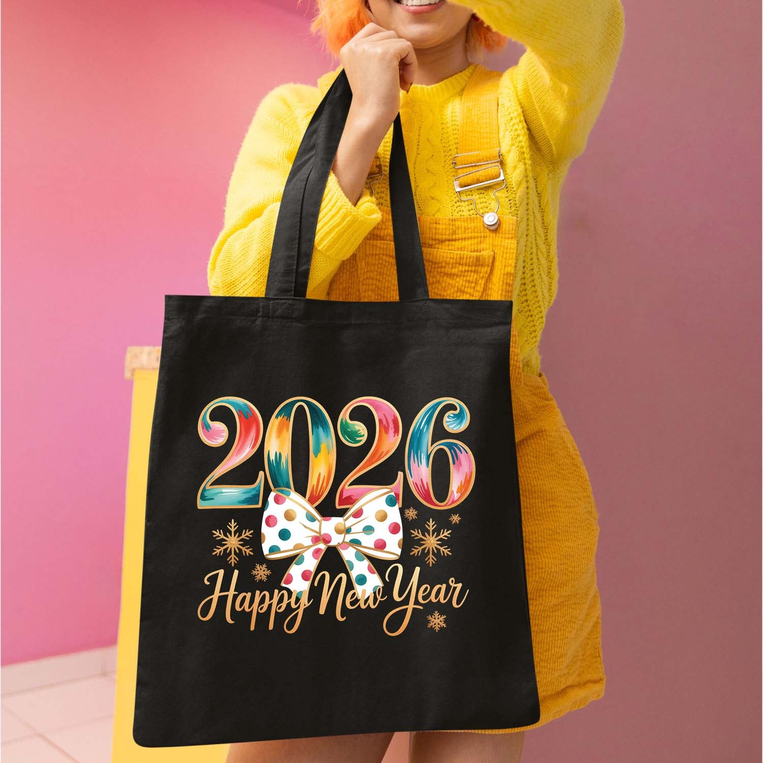 Happy New Year 2026 Colourful DTF Transfer, Ready to Press Heat Transfer for Shirts, Festive Colourful New Year 2026 Design, UV Sticker