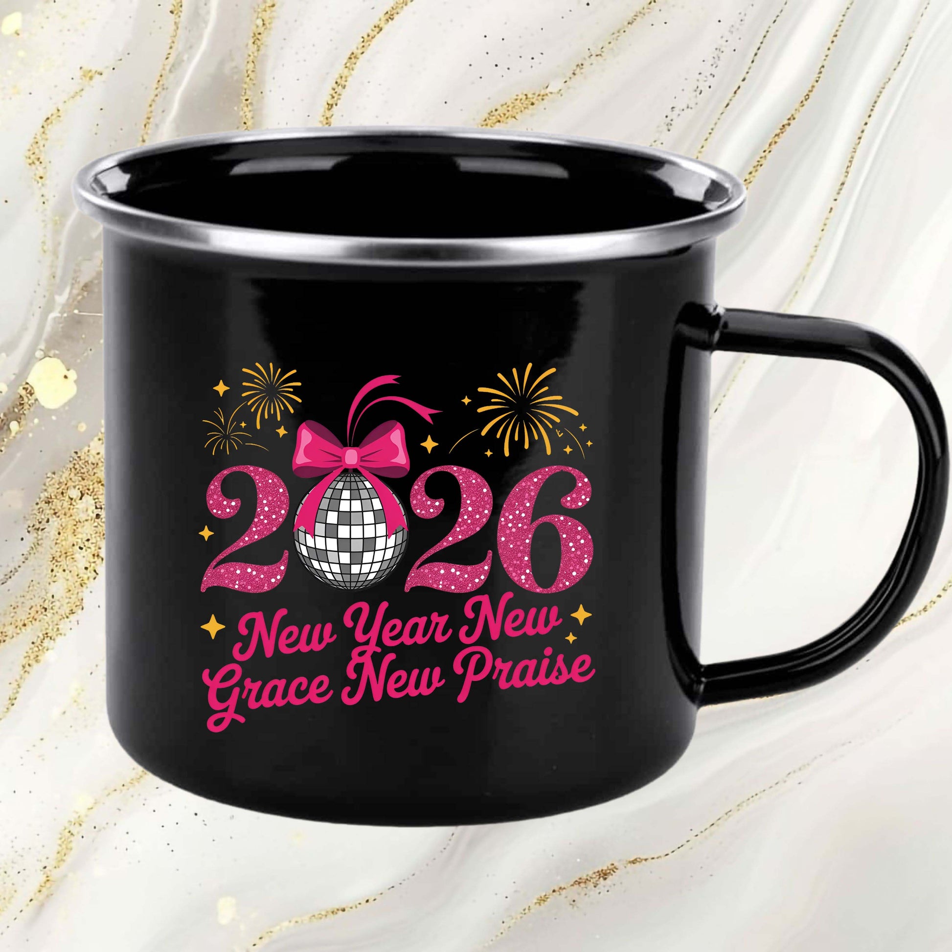 Happy New Year 2026 Coquette Bow DTF Transfer, Ready to Press Heat Transfer for Shirts, Festive Holiday Pink New Year Design, UV Sticker