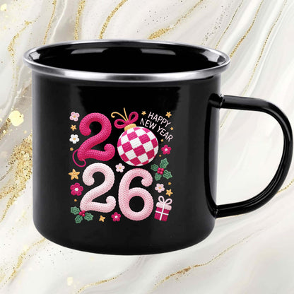 Happy New Year 2026 Crochet Yarn DTF Transfer, Ready to Press Heat Transfer for Shirts, Festive Holiday New Year 2026 Design, UV Sticker