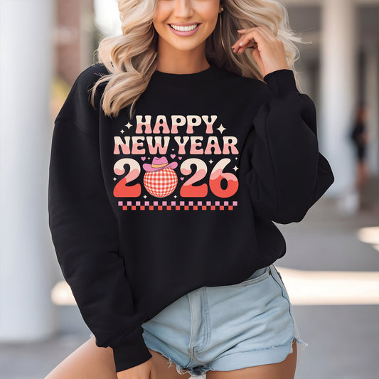 Happy New Year 2026 Design DTF Transfer, Ready to Press Heat Transfer for Shirts, Festive Holiday New Year 2026 Design, UV Sticker