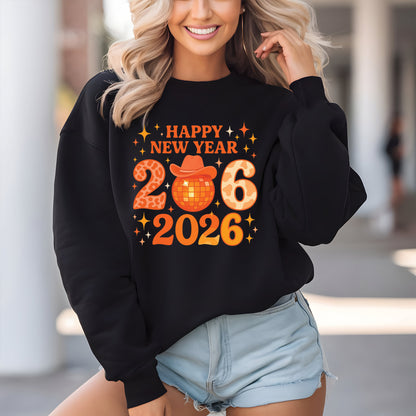 Happy New Year 2026 Design DTF Transfer, Ready to Press Heat Transfer for Shirts, Festive Holiday New Year 2026 Design, UV Sticker