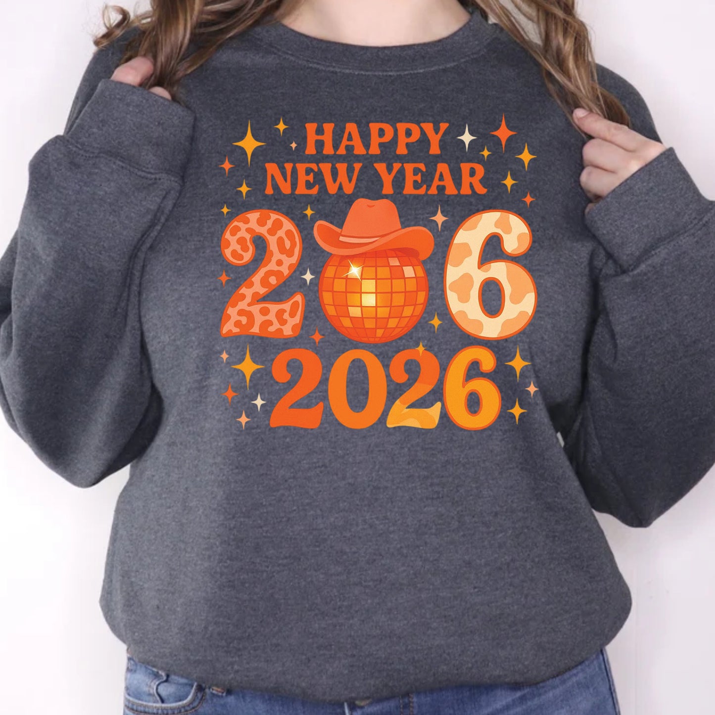 Happy New Year 2026 Design DTF Transfer, Ready to Press Heat Transfer for Shirts, Festive Holiday New Year 2026 Design, UV Sticker