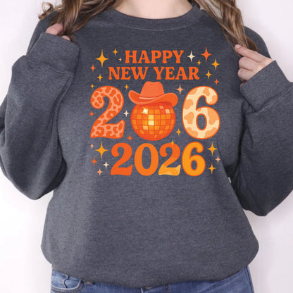 Happy New Year 2026 Design DTF Transfer, Ready to Press Heat Transfer for Shirts, Festive Holiday New Year 2026 Design, UV Sticker