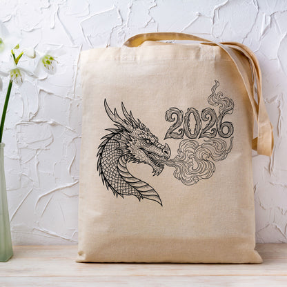 Happy New Year 2026 Dragon DTF Transfer, Ready to Press Heat Transfer for Shirts, Festive Holiday New Year 2026 Design, UV Sticker