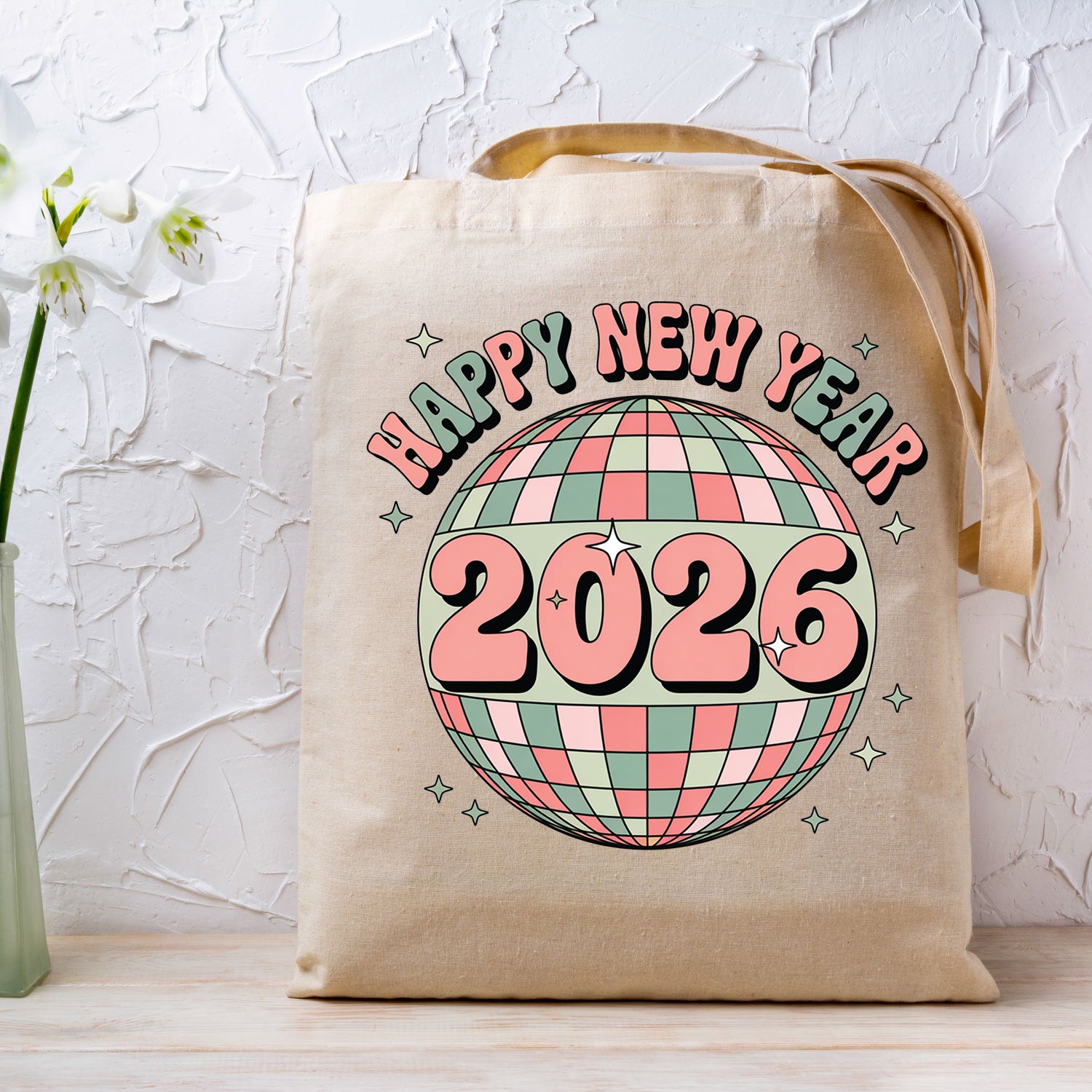 Happy New Year 2026 DTF Transfer, Ready to Press Heat Transfer for Shirts, Festive Holiday New Year 2026 Design, UV Sticker