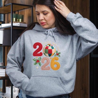 Happy New Year 2026 DTF Transfer, Ready to Press Heat Transfer for Shirts, Festive Holiday New Year 2026 Design, UV Sticker