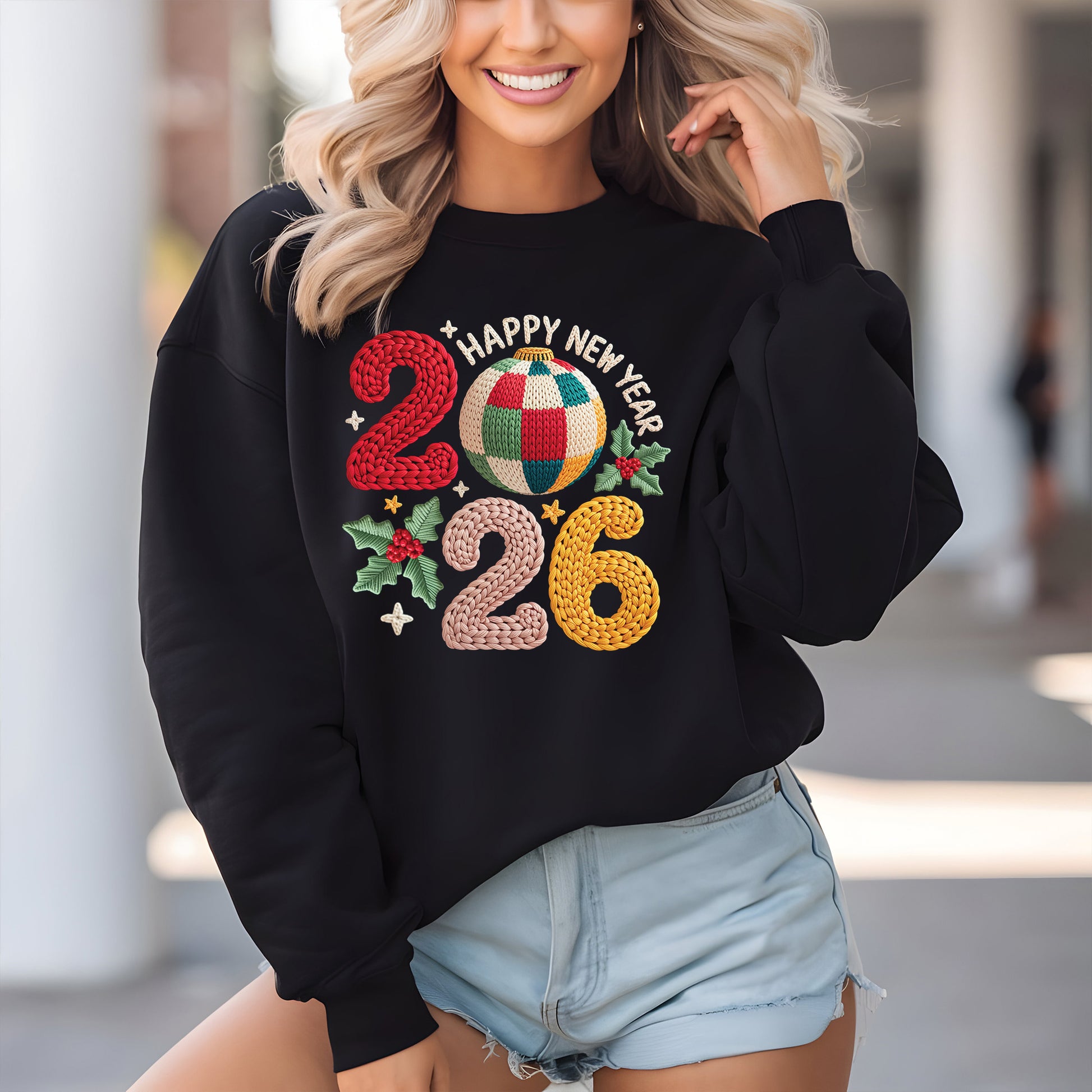 Happy New Year 2026 DTF Transfer, Ready to Press Heat Transfer for Shirts, Festive Holiday New Year 2026 Design, UV Sticker