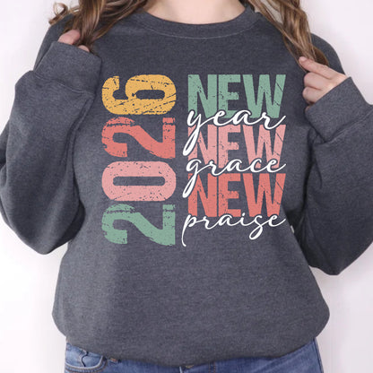 Happy New Year 2026 DTF Transfer, Ready to Press Heat Transfer for Shirts, Festive Holiday New Year 2026 Design, UV Sticker