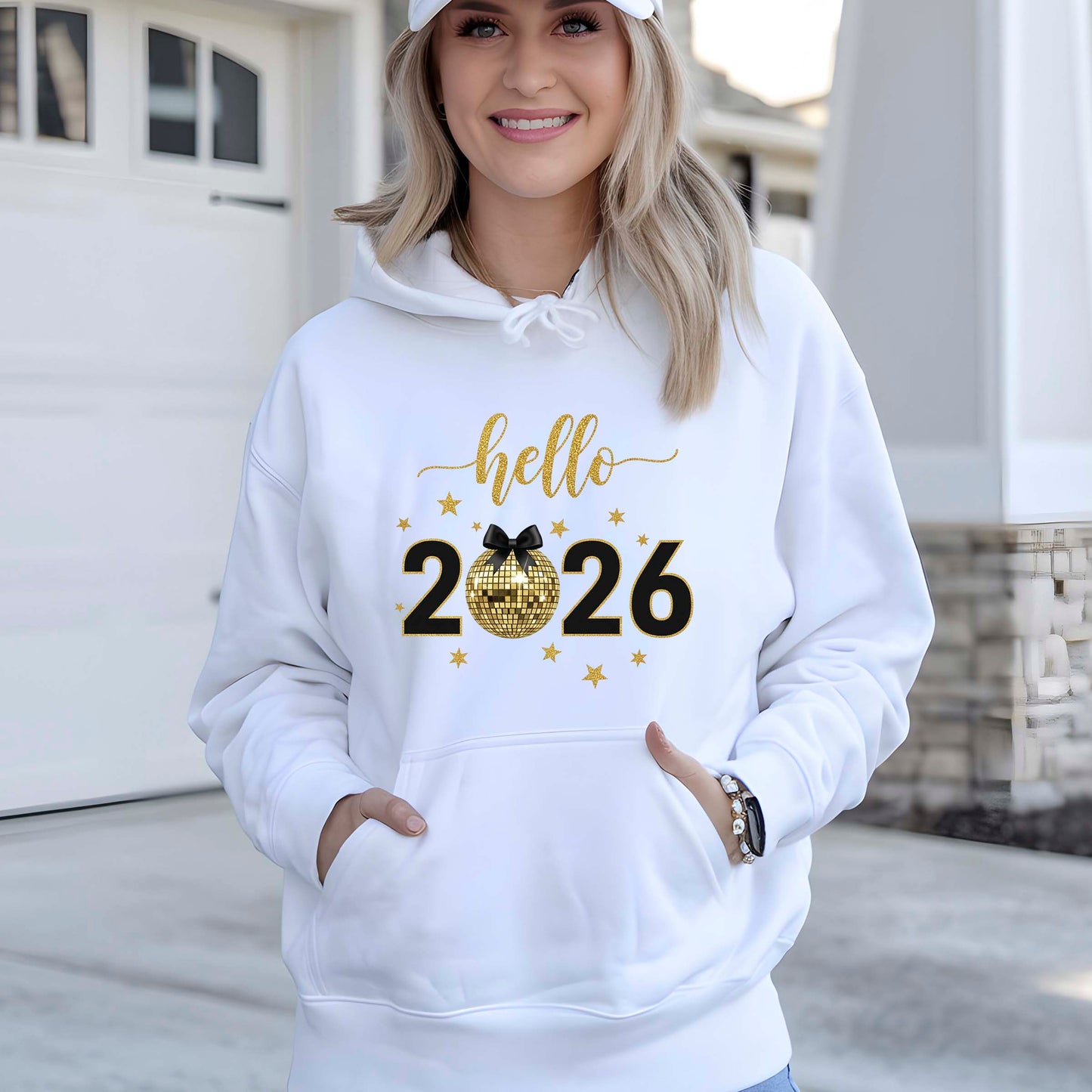 Happy New Year 2026 DTF Transfer, Ready to Press Heat Transfer for Shirts, Festive Holiday New Year 2026 Design, UV Sticker
