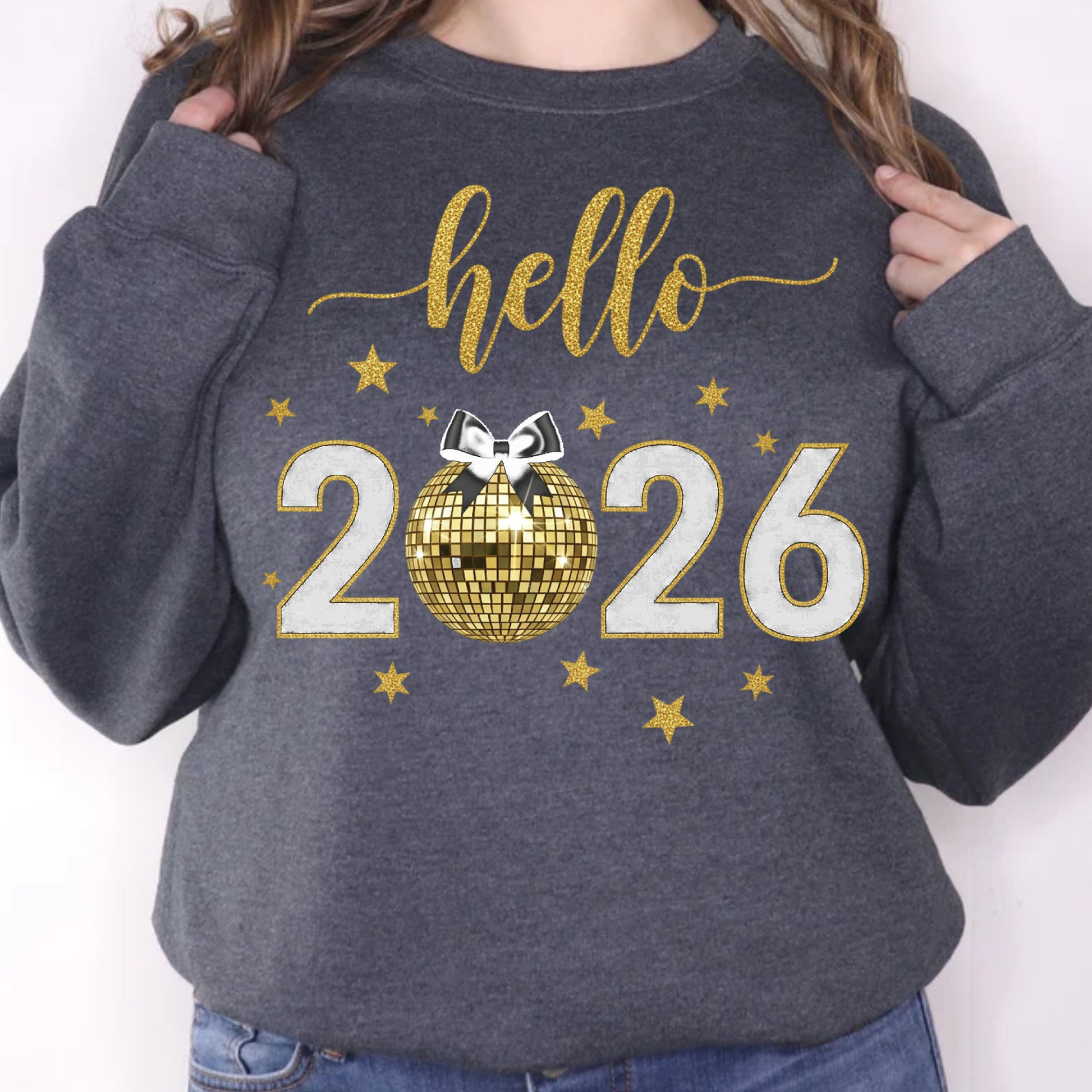 Happy New Year 2026 DTF Transfer, Ready to Press Heat Transfer for Shirts, Festive Holiday New Year 2026 Design, UV Sticker