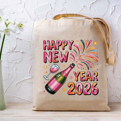 Happy New Year 2026 DTF Transfer, Ready to Press Heat Transfer for Shirts, Festive Holiday New Year 2026 Design, UV Sticker