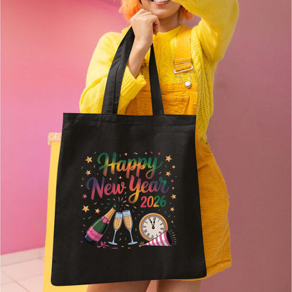 Happy New Year 2026 DTF Transfer, Ready to Press Heat Transfer for Shirts, Festive Holiday New Year 2026 Design, UV Sticker