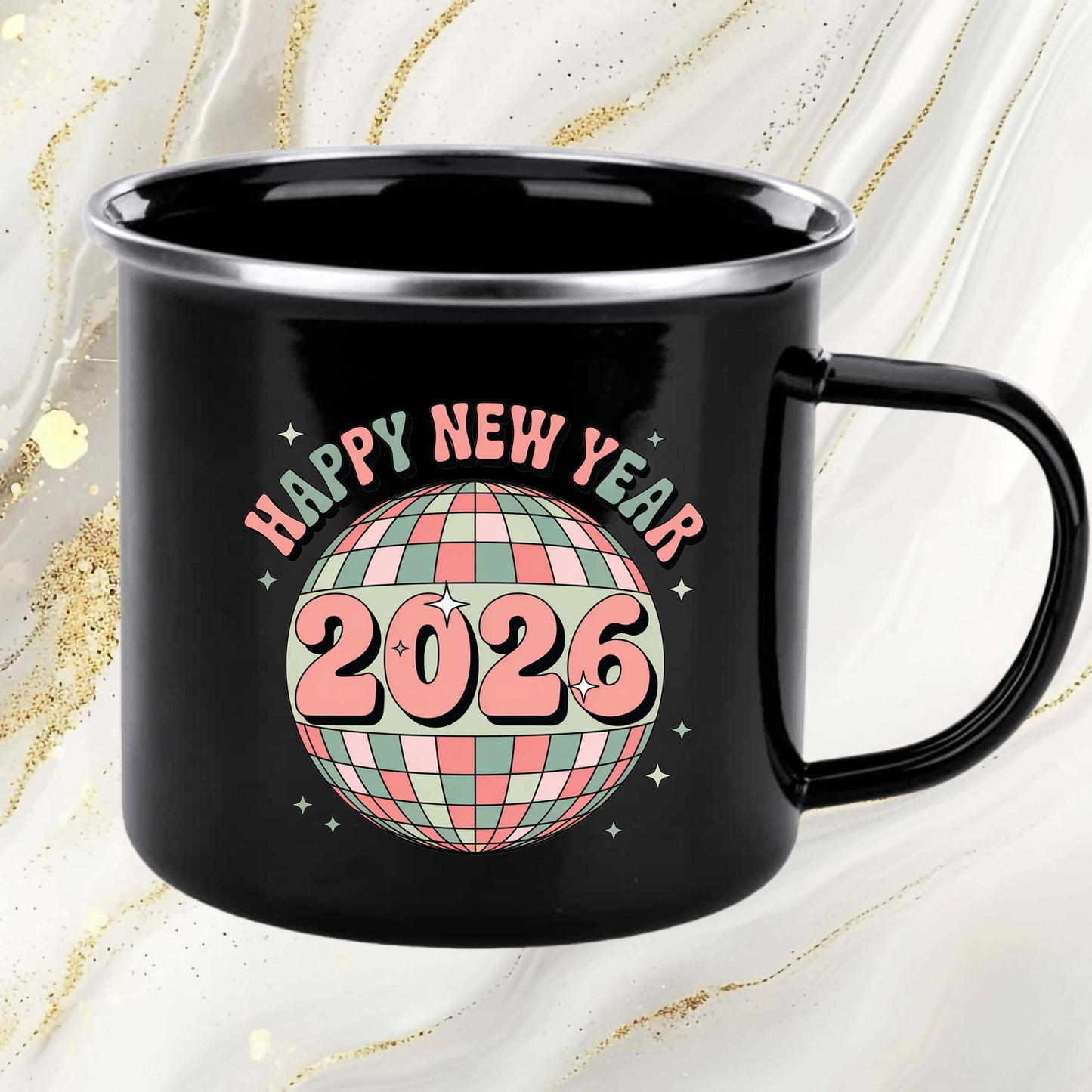 Happy New Year 2026 DTF Transfer, Ready to Press Heat Transfer for Shirts, Festive Holiday New Year 2026 Design, UV Sticker