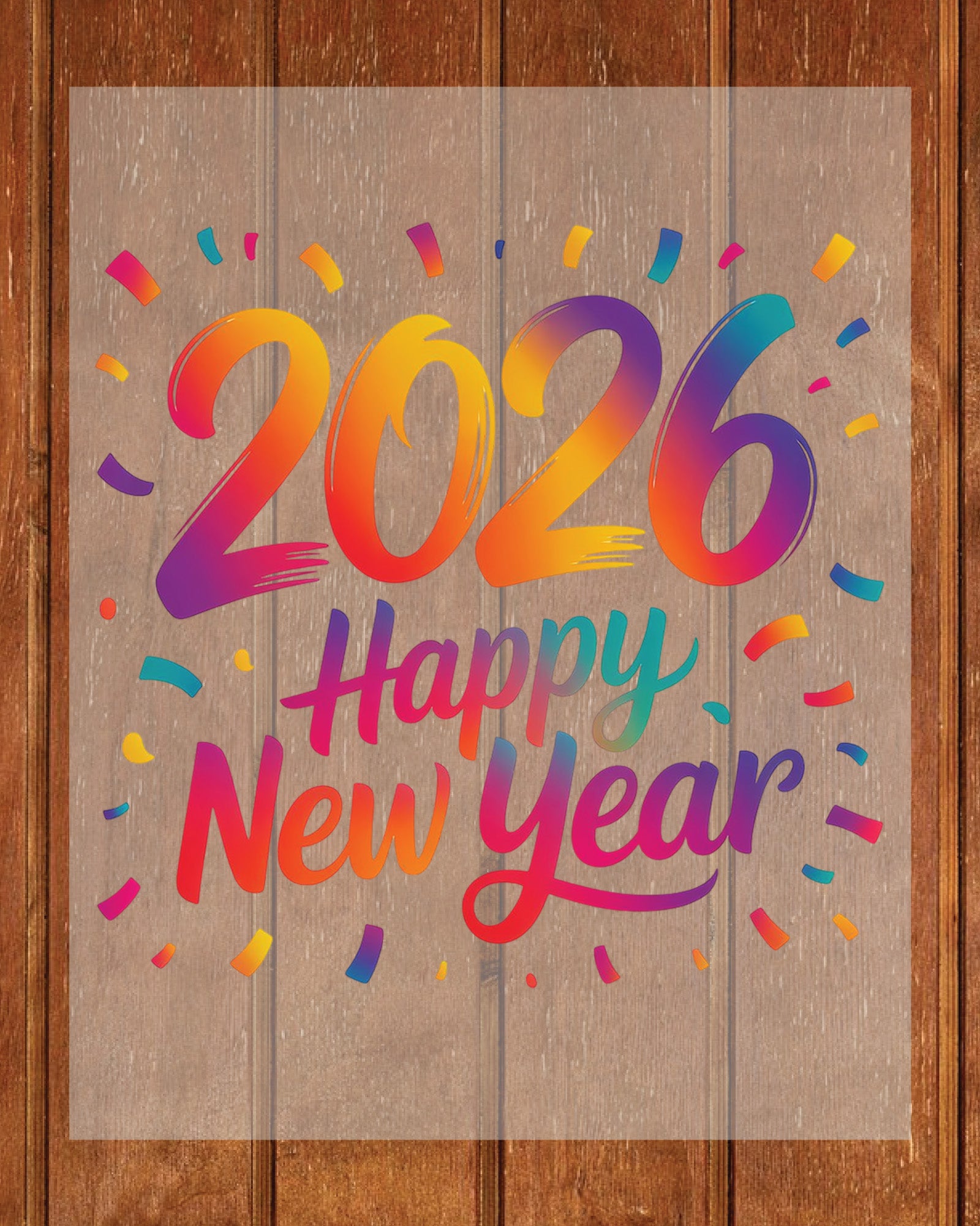 Happy New Year 2026 DTF Transfer, Ready to Press Heat Transfer for Shirts, Festive Holiday New Year 2026 Design, UV Sticker