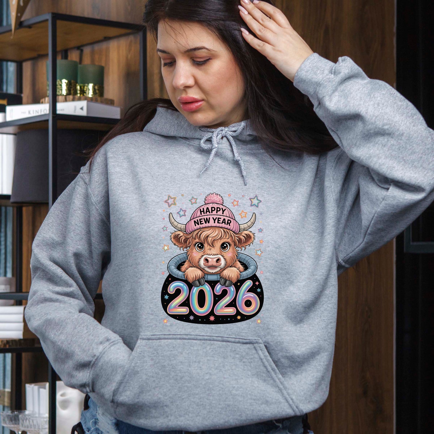 Happy New Year 2026 DTF Transfer, Ready to Press Heat Transfer for Shirts, Festive Holiday New Year Design, UV Sticker