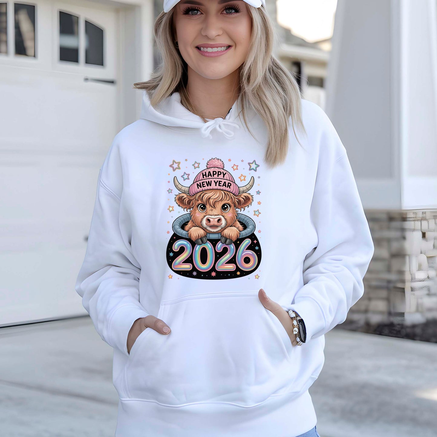 Happy New Year 2026 DTF Transfer, Ready to Press Heat Transfer for Shirts, Festive Holiday New Year Design, UV Sticker