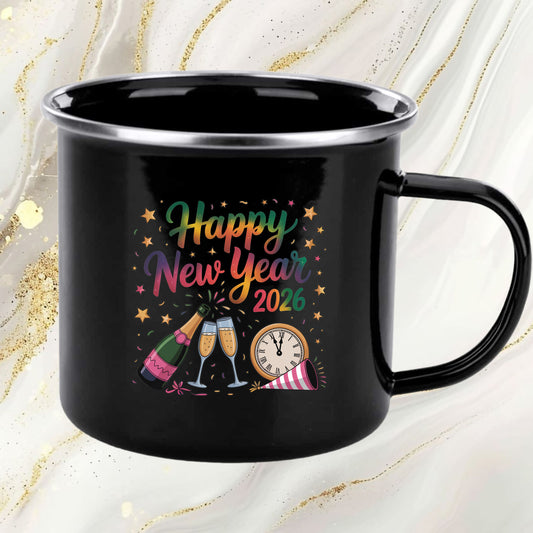 Happy New Year 2026 DTF Transfer, Ready to Press Heat Transfer for Shirts, Festive Holiday New Year 2026 Design, UV Sticker
