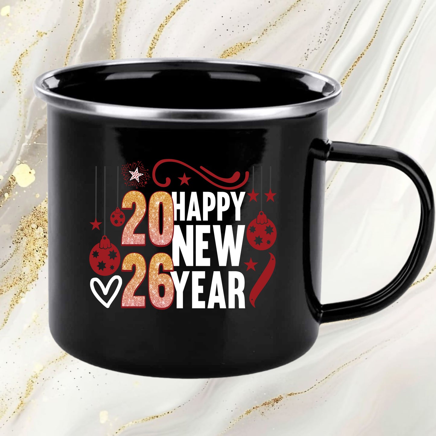 Happy New Year 2026 DTF Transfer, Ready to Press Heat Transfer for Shirts, Festive Holiday New Year 2026 Design, UV Sticker