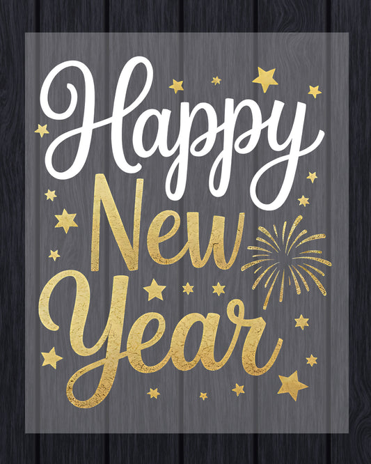 Happy New Year 2026 Hello 2026 DTF Transfer, Ready to Press Heat Transfer for Shirts, Festive Holiday New Year 2026 Design, UV Sticker