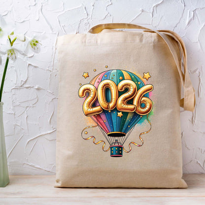 Happy New Year 2026 New Year Balloons DTF Transfer, Ready to Press Heat Transfer for Shirts, Festive Holiday New Year 2026 Design, UV Sticker