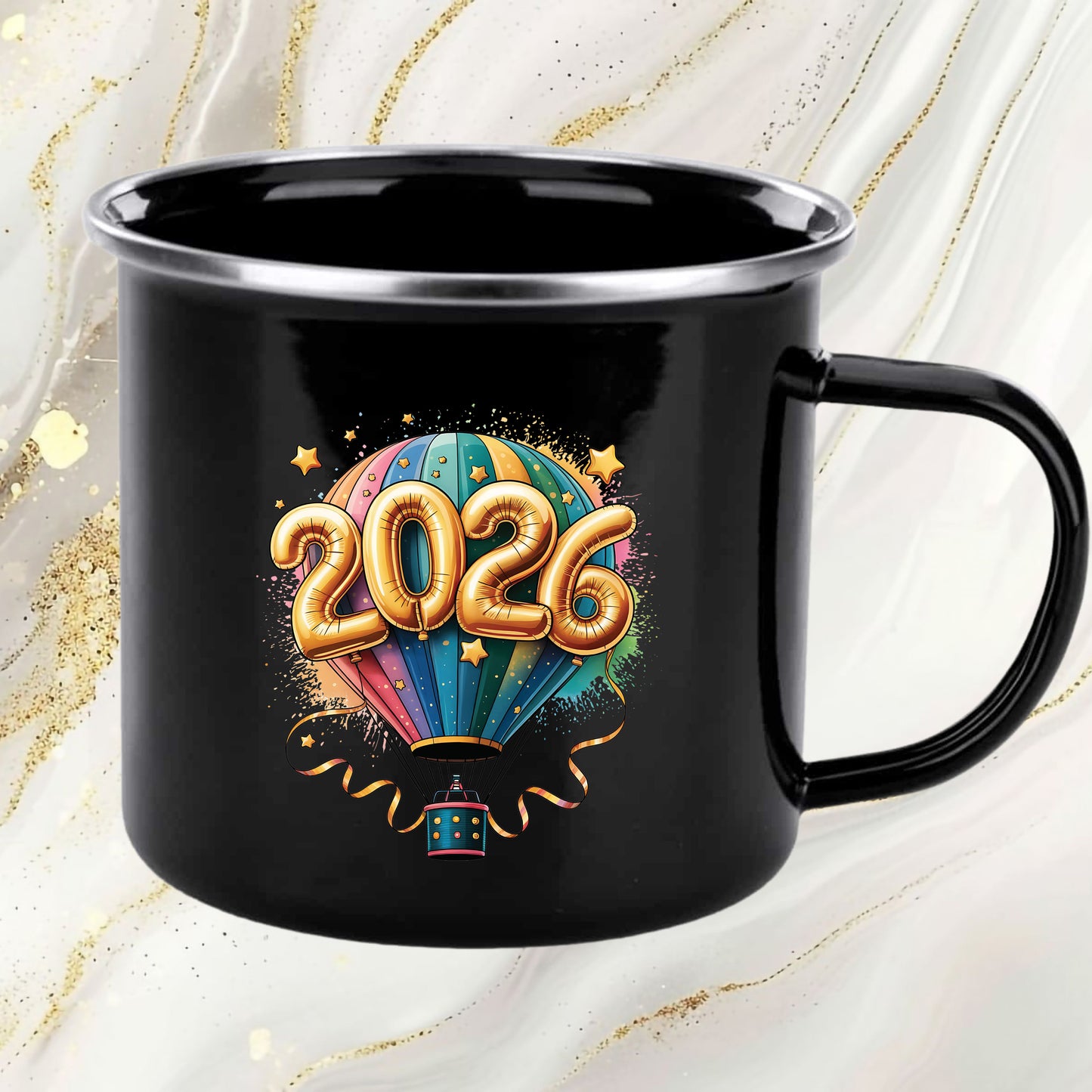 Happy New Year 2026 New Year Balloons DTF Transfer, Ready to Press Heat Transfer for Shirts, Festive Holiday New Year 2026 Design, UV Sticker